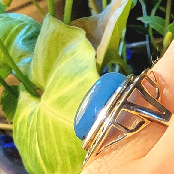 COPY - 🔹️ Sterling Silver Blue Chalcedony Statement Ring - Picture 7 of 10